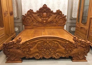 GIƯỜNG GỖ HOÀNG GIA GÕ ĐỎ
